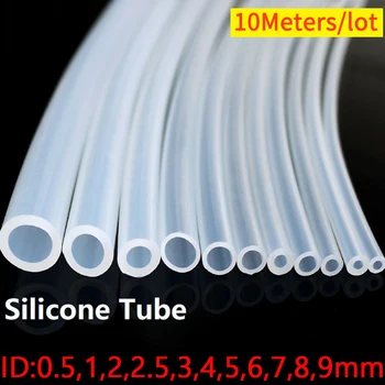 10 Метров Пищевого Прозрачного Шланга из силиконовой резины ID 0.51 2 3 4 5 6 7 8 9 10 мм O.D Гибкая Нетоксичная Силиконовая трубка