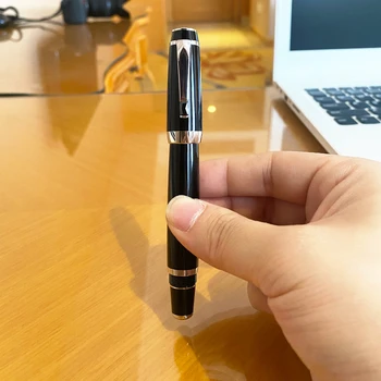 100% Абсолютно Новая Роскошная Черная Классическая Шариковая ручка с перьевым шаром, Ручка для подписи, Офисные Школьные Письменные принадлежности, Канцелярские принадлежности 25563