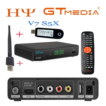 100шт GTMEDIA V7 S5X vs Freesat V7 S2X WIFI DVB-S2 HD PowerVu спутниковый ресивер DVB-S/S2/S2X AVS + VCM/ACM VS V7 S5X HD