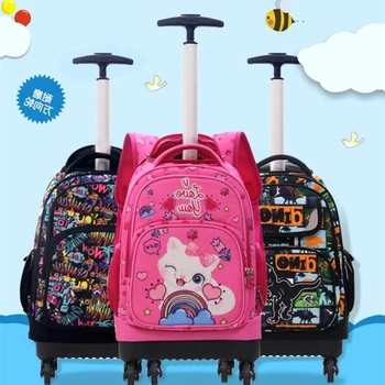 16-дюймовая школьная сумка-тележка на колесиках, детский рюкзак на колесиках для путешествий, школьный рюкзак на колесиках для девочек, сумка-тележка schoo