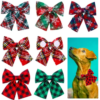 20 штук Рождественских бантов, Большой галстук-бабочка для собак, Съемный ошейник для собак, Аксессуары для домашних собак, Большие галстуки-бабочки, Аксессуары для ухода за собаками На Рождество
