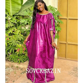 2023 Новейшее Нигерийское Платье Mali Bazin Riche в Африканском стиле для женщин, Халат Большого Размера, Одежда Дашики, Традиционное платье для Свадебной вечеринки в бассейне
