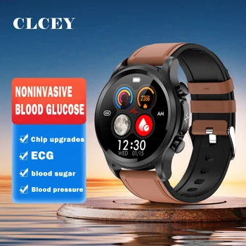 2023 Новые высококачественные умные часы для измерения уровня глюкозы в крови, мужские ЭКГ, мониторинг артериального давления, температуры, Водонепроницаемый экран для здоровья 360 * 360 HD