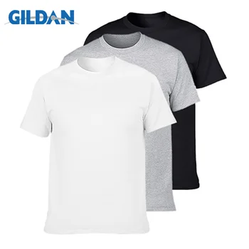 3 шт./лот, футболка GILDAN, Мужская Летняя Футболка с коротким рукавом и круглым вырезом, Мужская футболка из 100% хлопка, Топы, мужская брендовая футболка, Плюс размер XS-3XL