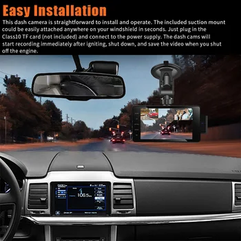 4-Дюймовая Видеорегистраторная камера 1080P Автомобильный видеорегистратор ADAS Smart Parking Monitor G-сенсор 170 ° Широкоугольный Автомобильный видеорегистратор с тремя камерами