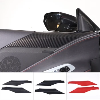 ABS Матовый Черный/Красный Автомобильная Дверь A-Образная Стойка, Накладка На Панель, Наклейки Для Corvette C8 Stingray Z51 Z06 2020-2023, Автомобильные Аксессуары