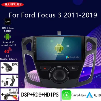 Android 10,0 4 + 64G Carplay Автомобильный радио мультимедийный плеер GPS навигация 2DIN для Ford focus 3 2012 2013 2014 2015-2019