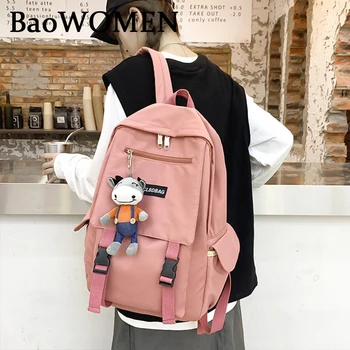 BaoWomen Модный Розовый Женский Рюкзак, детские школьные сумки, Открытый карман, Водонепроницаемый нейлоновый Большой школьный рюкзак для девочек-подростков
