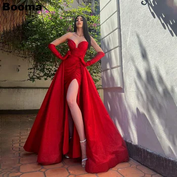 Booma/ Красные Элегантные Вечерние платья Русалки, платья для официальных мероприятий, платья с разрезом для ног, праздничные платья для женщин