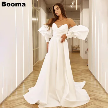 Booma Простые Свадебные платья с пятнами в форме сердца с пышными рукавами, Свадебные платья Трапециевидной формы для женщин, Вечерние платья для невест 2023