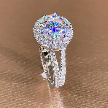 CAOSHI Изящное кольцо на палец круглой формы, Аксессуары для женской церемонии помолвки с блестящим хрусталем, Элегантные женские обручальные кольца