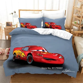 Disney Lightning McQueen Автомобильные Постельные Принадлежности Украшение Детской Спальни Пуховое Одеяло Наволочка Для Мальчика Домашний Детский Текстиль