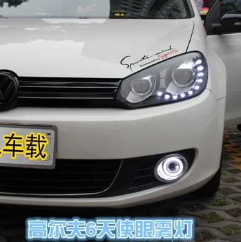 Eosuns Инновационный Cob Angel Eye светодиодный дневной ходовой свет Drl + Галогенная противотуманная фара + Объектив проектора для Volkswagen Vw Golf 6 Mk6