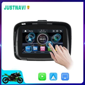 JUSTNAVI 5-дюймовый мотоциклетный GPS-навигатор, водонепроницаемый Портативный Мотонавигатор, GPS-навигация, мотоцикл, Carplay, Android, авто Стерео
