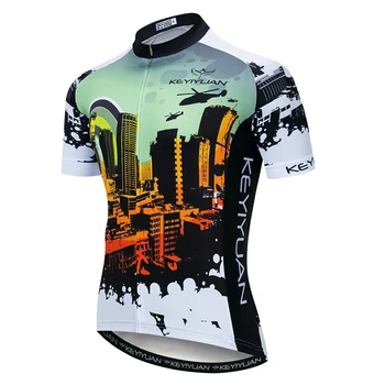 KEYIYUAN, мужская велосипедная рубашка из джерси Mtb с коротким рукавом, велосипедная одежда, велосипедный топ для верховой езды, Camisa Ciclismo Masculino Maillot Velo