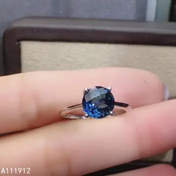 KJJEAXCMY fine jewelry натуральный голубой топаз из стерлингового серебра 925 пробы, новое женское кольцо, тест поддержки, прекрасный