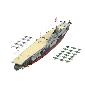 MOC Germany Military Graf Zeppelin Cruiser, Военный корабль, Строительные блоки, Демонстрационная модель корабля Второй мировой войны, коллекция игрушек для детских подарков
