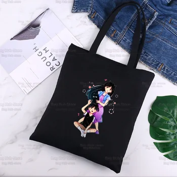 Omori Graphic Harajuku Милая Мультяшная сумка Через плечо Черная Холщовая сумка Harajuku Сумка для покупок Модные Повседневные Летние сумки через плечо