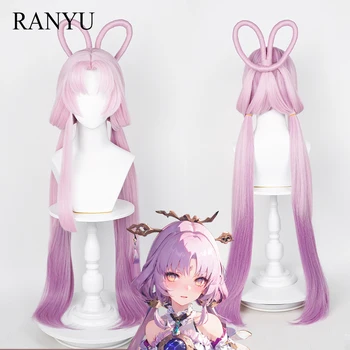 RANYU Game Honkai: Star Rail Фу Сюань, Парики для Косплея, Синтетический Длинный Розовый Фиолетовый Градиентный Омбре, Парик с прямыми волосами для вечеринки