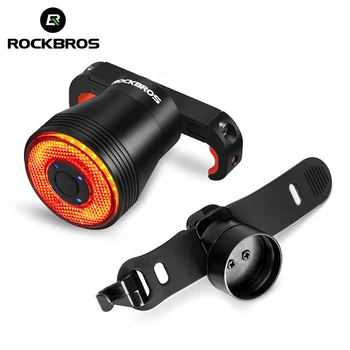 ROCKBROS Q5 Велосипедный задний фонарь Smart Auto Bike Brake Light Перезаряжаемый Водонепроницаемый светодиодный фонарь для подседельного штыря/седла Аксессуары для Велоспорта
