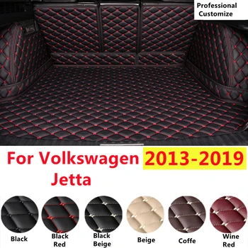 SJ Полный Комплект, Изготовленный На Заказ, Подходит Для Volkswagen VW Jetta 2013-14-2019 XPE Кожаный Коврик Для Багажника Автомобиля, Вкладыш для Багажного Лотка, Грузовая Задняя Накладка