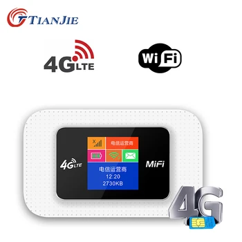 TIANJIE 150 Мбит/с 4G Wifi Маршрутизатор Беспроводной Модем для sim-карты LTE Разблокировка Точки Доступа Карманный Сетевой адаптер Ключ С батареей 2100 мАч
