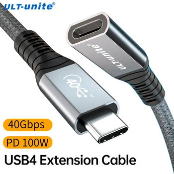 ULT-unite Thunderbolt 4 USB C Удлинительный кабель USB4 для передачи данных 40 Гбит/с 8K @ 60Hz PD 5A/100W Type-C для MacBook Pro