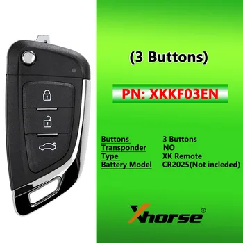 Xhorse XKKF03EN 3 Кнопки Флип-Пульта Дистанционного Управления Xhorse VVDI Remote Wire Дистанционный Ключ для инструмента VVDI Key Глобальная версия