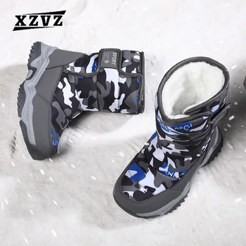 XZVZ/ Детские Зимние ботинки, утепленные, сохраняющие тепло Зимние Детские ботинки, Противоскользящая Водонепроницаемая Детская Зимняя Обувь, Удобные детские короткие Ботинки