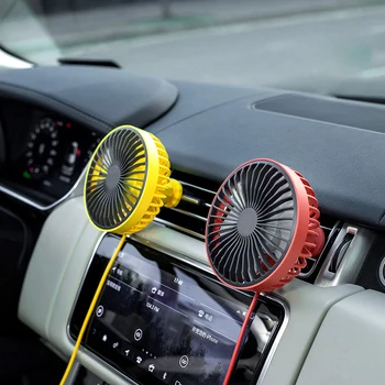 Автомобильный Вентилятор USB-Вентилятор с Ночником, Зажим для вращения на 360 градусов для Циркуляции воздуха в автомобиле, Охлаждающий Вентилятор с 3 Скоростями ветра Портативный Вентилятор