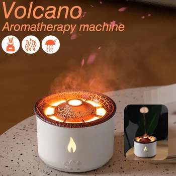 Ароматический диффузор с вулканическим пламенем, Эфирное масло, USB Портативный Увлажнитель воздуха с дымовым кольцом, Ночник, лампа, Ароматизатор