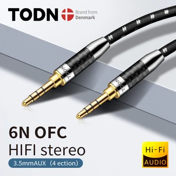 Аудиокабель Todn high end hifi Jack 3,5 мм, нейлоновая оплетка, 3,5 мм, Автомобильный AUX-кабель для телефона, динамик автомобильной гарнитуры MP3
