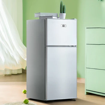 Бытовой Двухдверный Мини-холодильник С одной охлаждаемой морозильной камерой Аренда в общежитии Энергосбережение Большая емкость 220 В