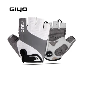 Велосипедные перчатки GIYO с ГЕЛЕВОЙ накладкой на Полпальца, Противоударные дышащие MTB дорожные велосипедные перчатки, Мужское женское спортивное велосипедное снаряжение на открытом воздухе