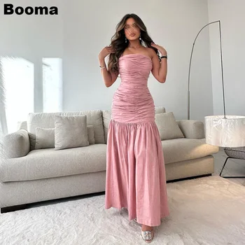 Вечерние платья Booma Pink Mermaid Со Складками без бретелек, Элегантные вечерние платья для официальных мероприятий, Женские вечерние платья для вечеринок в Саудовской Аравии 2023
