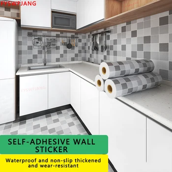 Водонепроницаемые Кухонные 3D наклейки на стены, наклейки на стол в ванной, самоклеящаяся пленка, маслостойкие водонепроницаемые обои, столешницы для дома