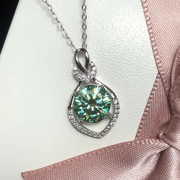 Высококачественное Ожерелье с подвеской из Муассанита в виде капли воды Серебро 925 Пробы, Оригинальное ожерелье из муассанита с бриллиантами 2 карата D-цвета