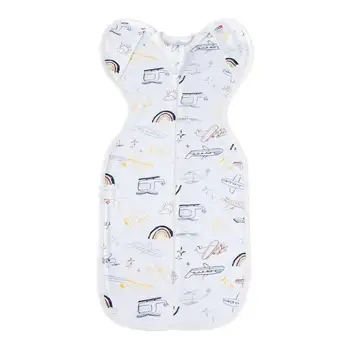 Детский Спальный мешок, Детская одежда для сна, Спальный мешок с утробным дизайном, Защитный от испуга, приятный для кожи Хлопок, 2-полосный рукав с застежкой-молнией