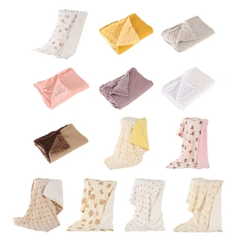Детское одеяло для мальчиков и девочек, 2-слойная цветная Приемная накидка с точечной подкладкой