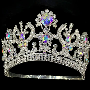 Диадема и короны из хрусталя Levery, регулируемый Круг, Королевская свадебная корона, свадебные аксессуары