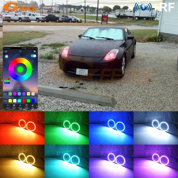 Для Nissan 350 Z 350z Rf С Беспроводным Пультом дистанционного Управления Bluetooth-Совместимым приложением Ультра Яркий Многоцветный RGB Светодиодный Комплект Angel Eyes Halo Кольца