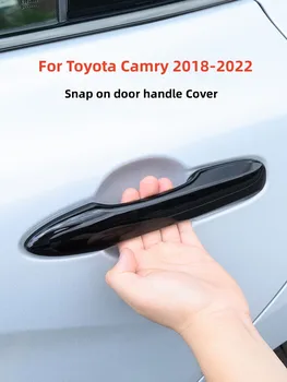 Для Toyota Camry 2018-2022 Крышка наружной дверной ручки автомобиля с защелкивающимся креплением из АБС-пластика с рисунком из углеродного волокна