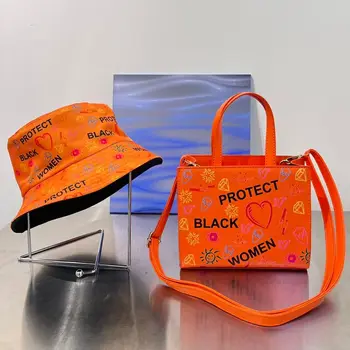 Женская СУМКА-ТОУТ, женская защитная черная сумка для людей, Женский комплект, шляпа-ведро 2023, Роскошные сумки-тоут для женщин, сумка-кошелек и набор шляп
