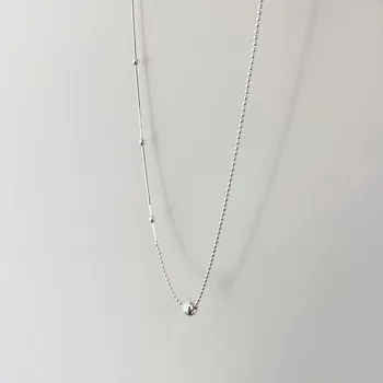 Женское ожерелье из круглой бусины в виде змеиной кости из стерлингового Серебра S925 пробы, минималистичное шикарное сетчатое ожерелье в красной коробке
