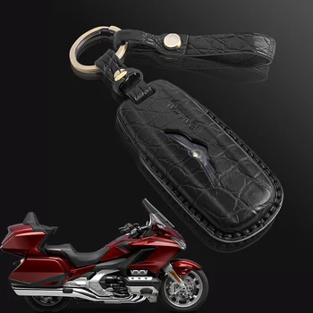 Защитный чехол для ключей из кожи пресноводного Нильского крокодила Panical для Honda Gold Wing GL1800 F6B 2018-2023 Черный
