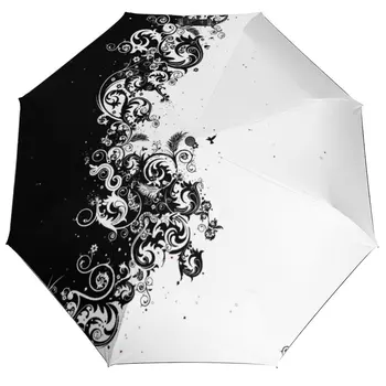 Зонт с художественным рисунком граффити, женский автоматический зонт, трехстворчатый солнцезащитный зонтик, мужской переносной зонтик