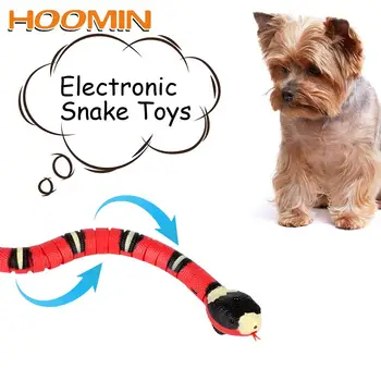 Игрушки для кошек HOOMIN с автоматическим интеллектуальным зондированием, Интерактивная электронная игрушка для котенка-змеи для собак, играющая в дразнилки домашних животных, USB Перезаряжаемая