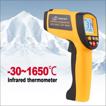 Инфракрасный термометр BENETECH Бесконтактный ИК-инфракрасный цифровой температурный-30 ~ 1650C Электронный лазерный термометр-гигрометр