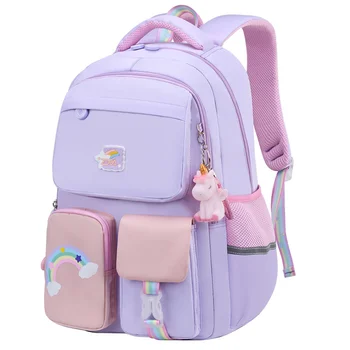 Корейский радужный плечевой ремень, школьная сумка для девочек-подростков, детские водонепроницаемые рюкзаки, детские школьные сумки mochilas