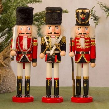 Король Щелкунчик коллекционный деревянный солдатик кукольный винный шкаф Украшения Рождественский праздничный декор рождество